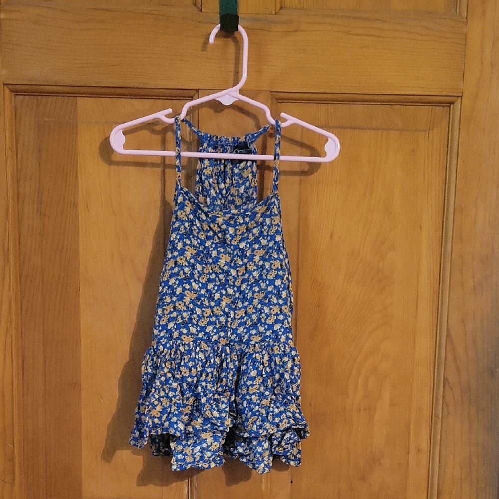 Art Class Blue and Yellow Patterned Tank Top